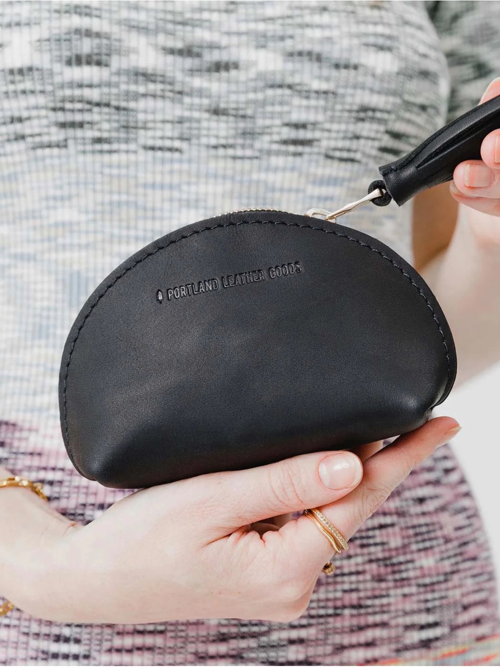 Portland Leather Goods Black Leather Taco Pouch - Picture 3 of 3